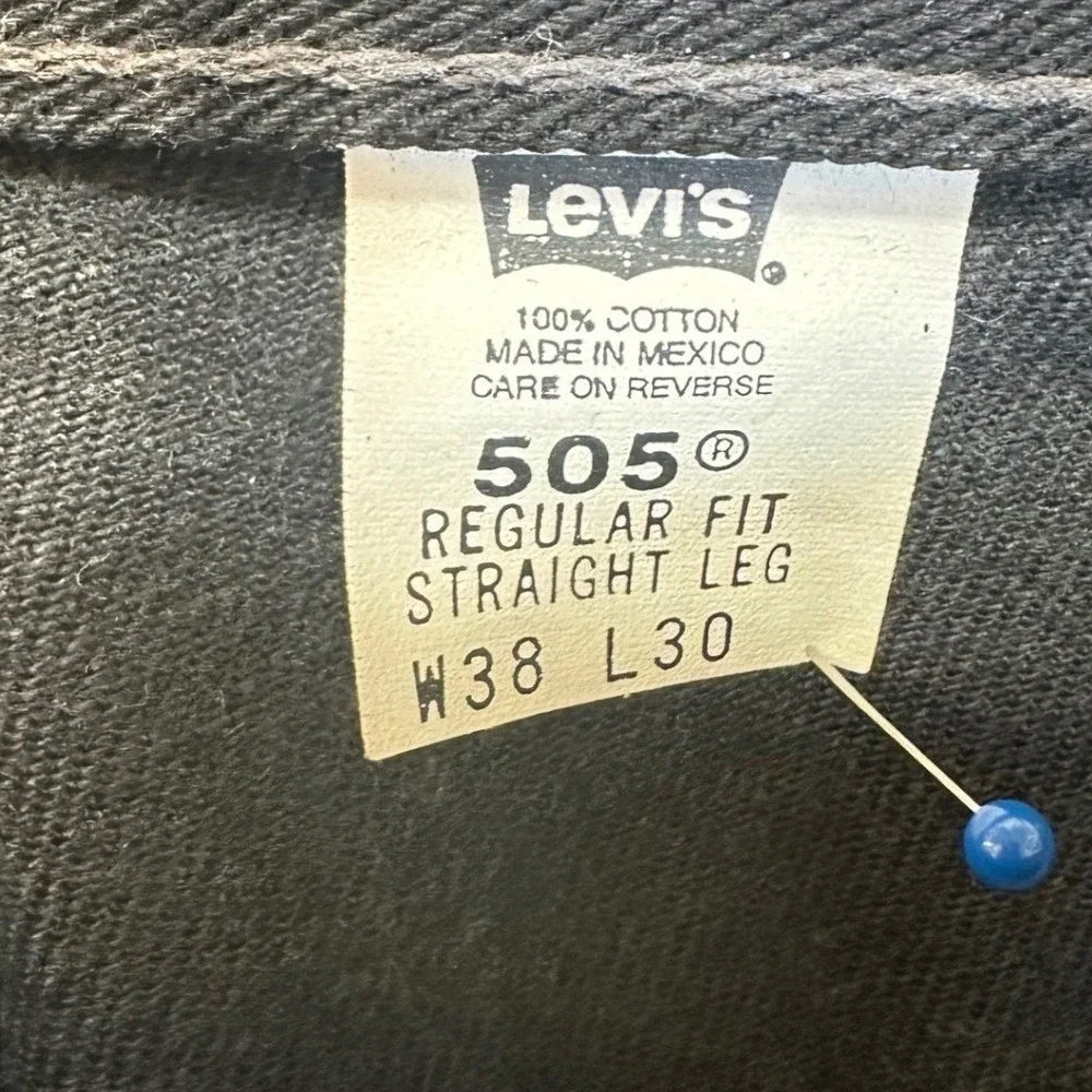 Vintage Levi's 505 Jeans Mens 38x30 Black Excellent‎ Regular Fit Straight Leg